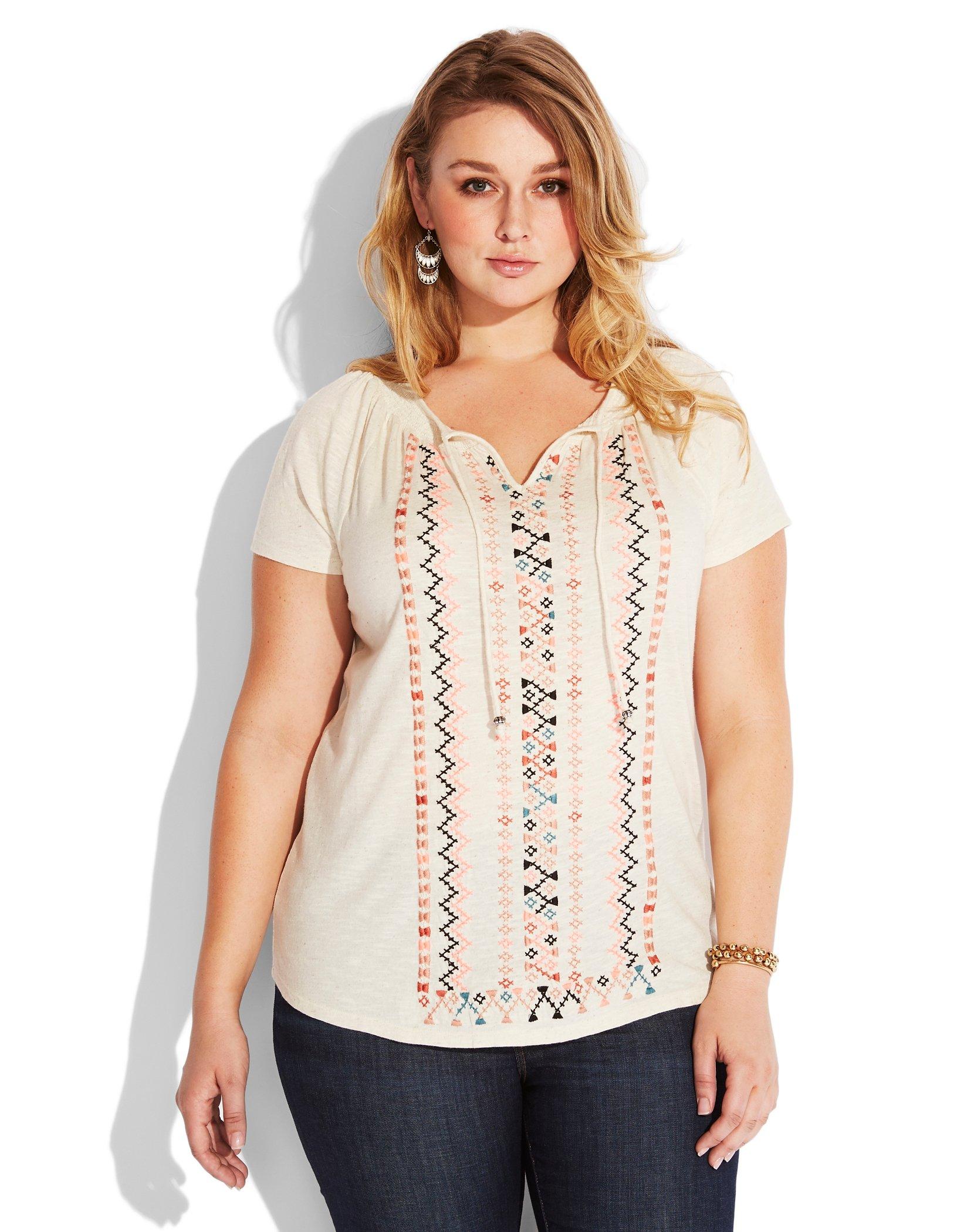 NEON EMBROIDERED TOP | Lucky Brand