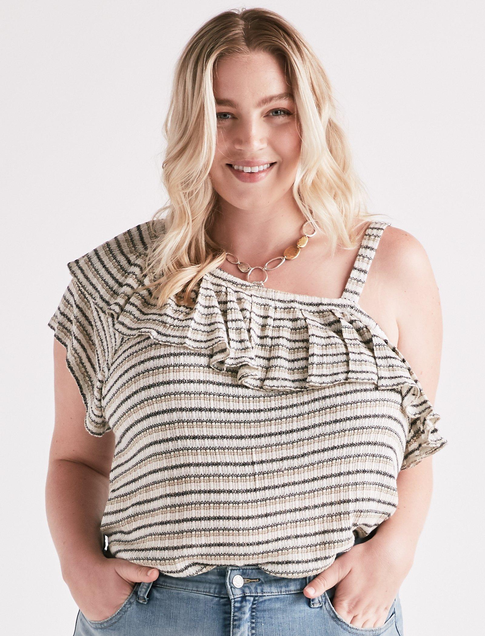 STRIPE ONE SHOULDER TOP | Lucky Brand