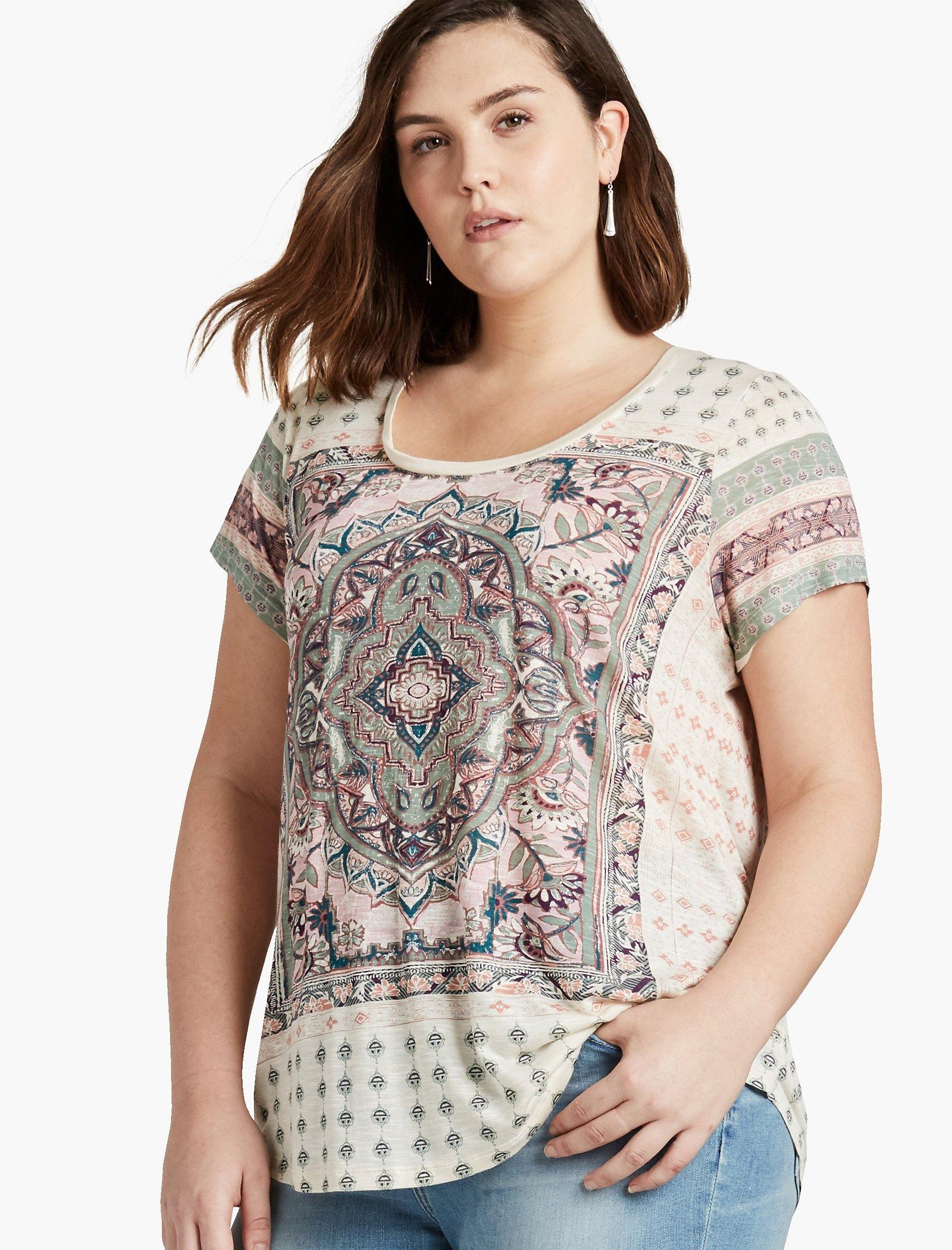 Lucky Brand, Tops, Lucky Brand Persian Carpet Graphic Top Size 3x
