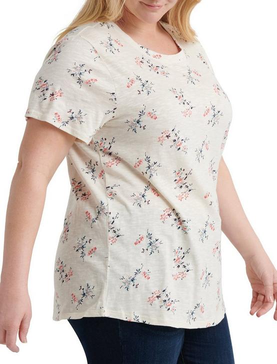 Lucky Brand Womens Plus Size Allover Floral Top