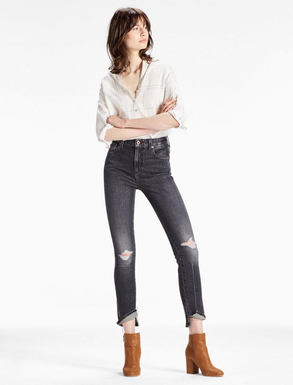 HIGH RISE TOMBOY CROPPED STRAIGHT LEG JEAN WITH SPAT HEM, image 2