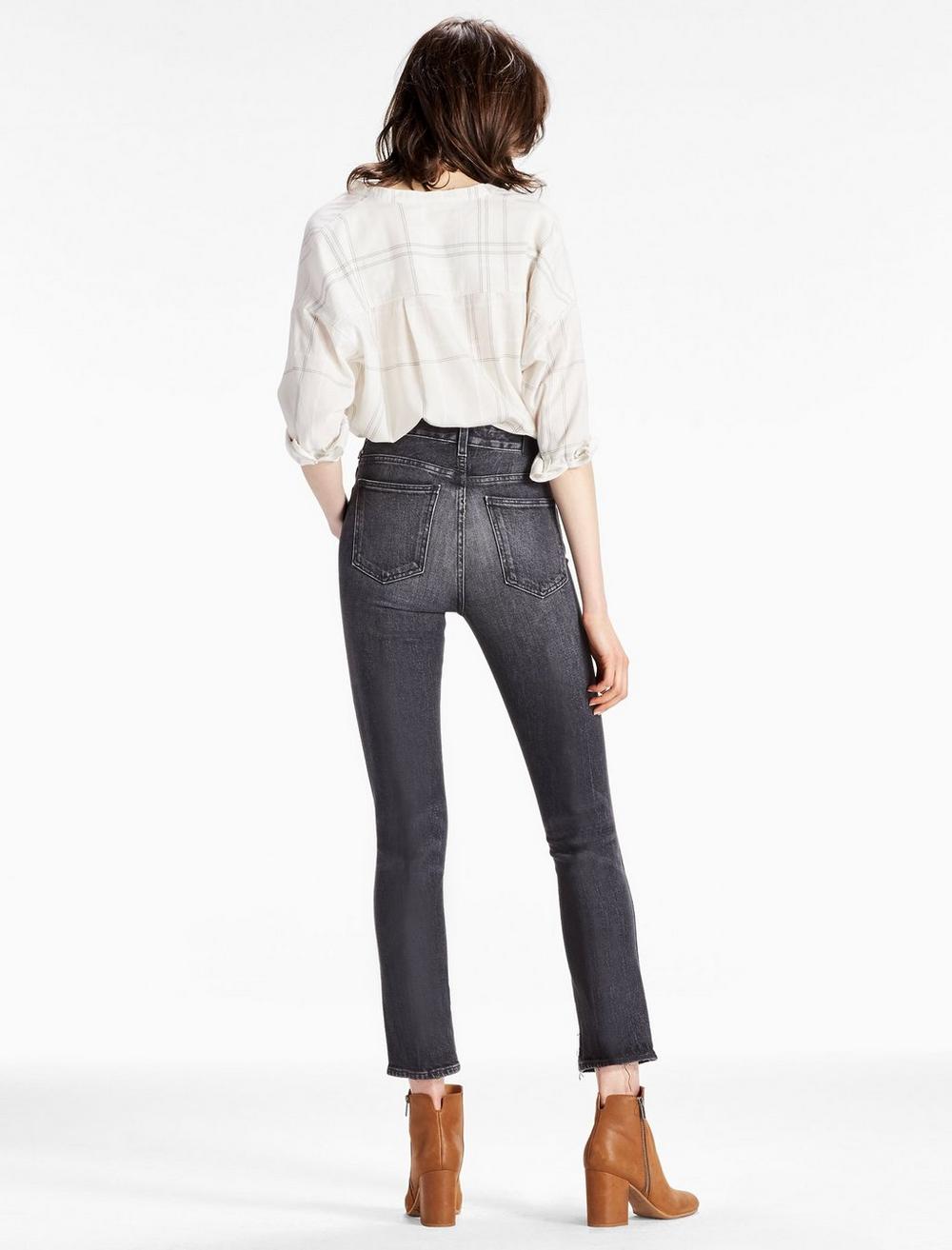 HIGH RISE TOMBOY CROPPED STRAIGHT LEG JEAN WITH SPAT HEM, image 3