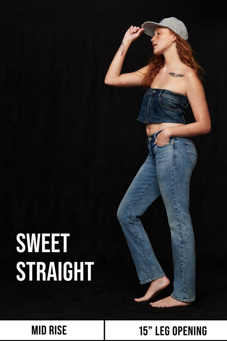 LUCKY BRAND SWEET n' Straight blue jeans size 8 or 29w x 25L 90s
