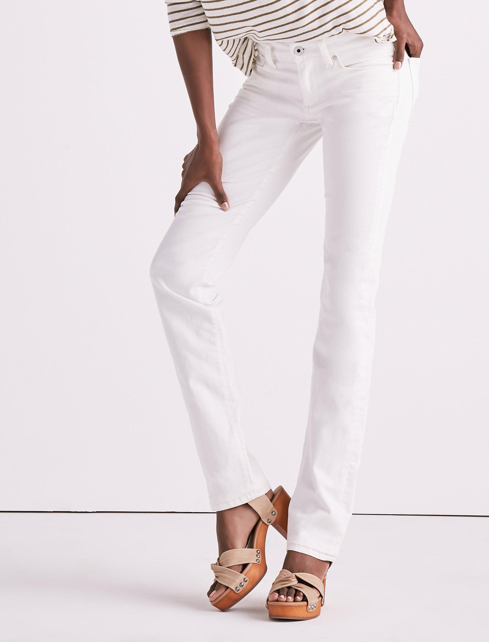womens white straight jeans