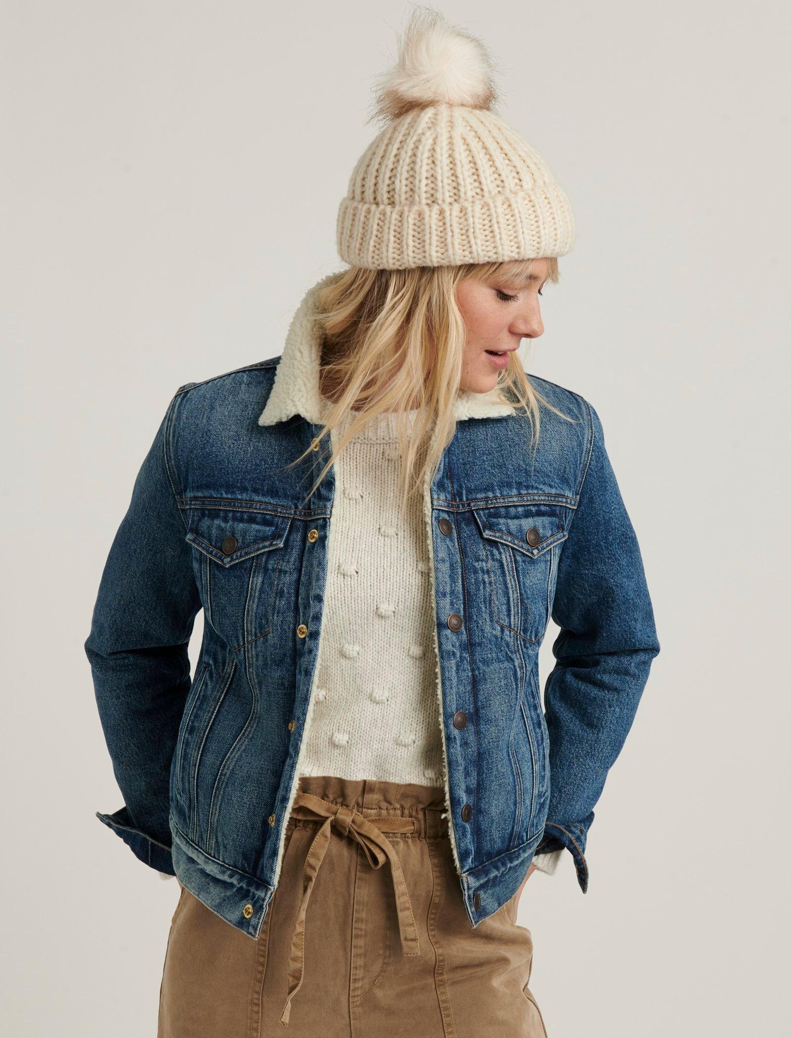 sherpa lined oversized denim jacket