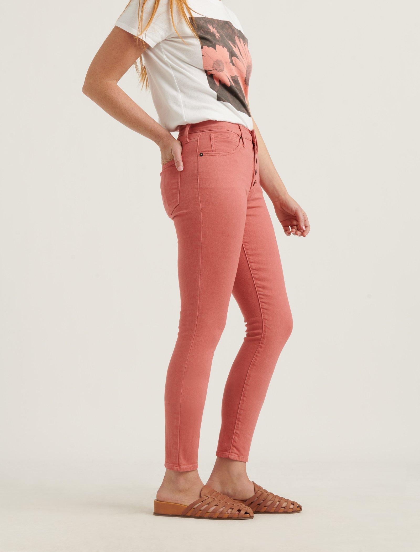 pink cropped jeans womens