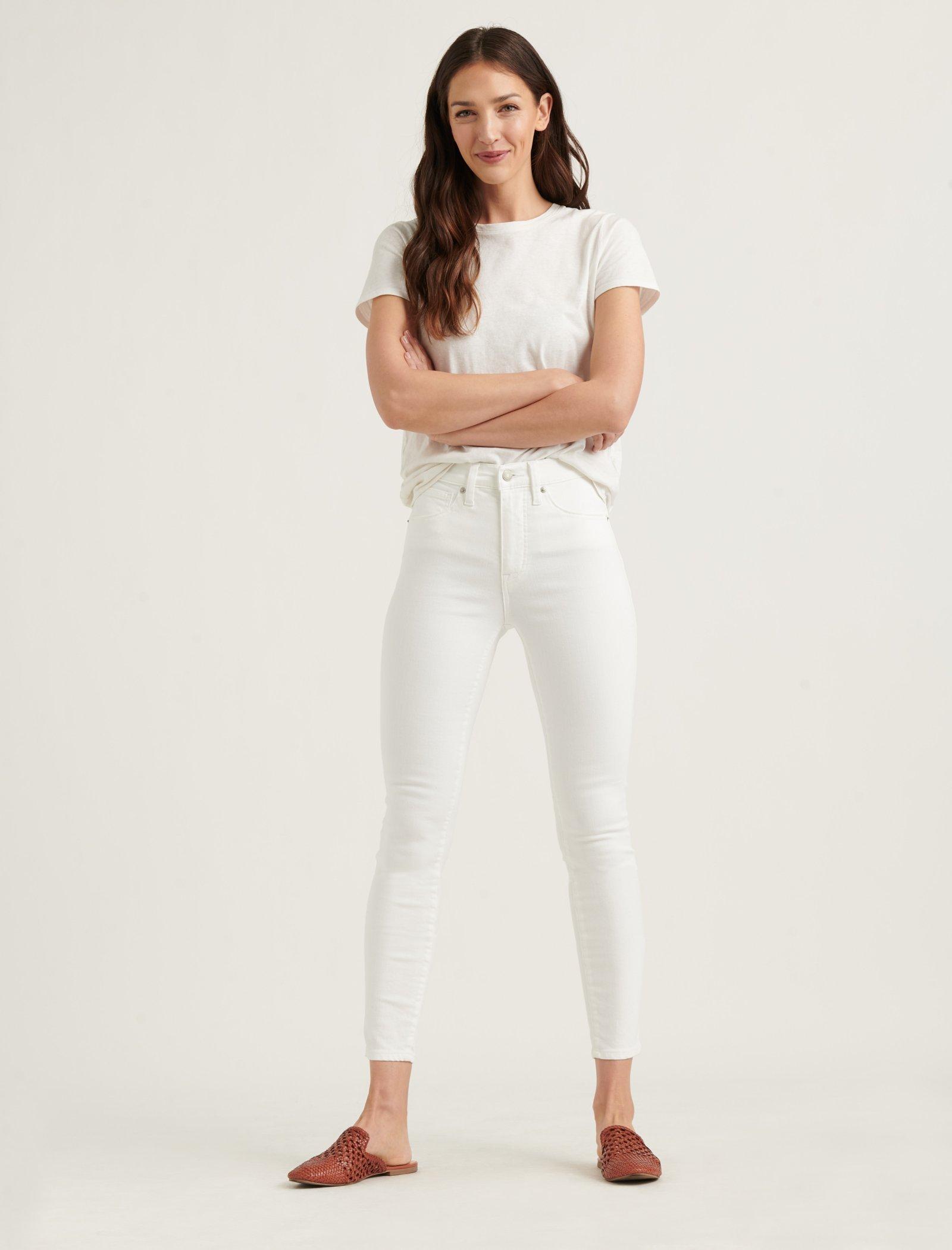 slim white jeans