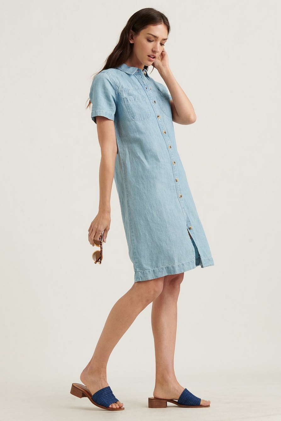 Lucky Brand Women's Dress - Front Button Down Long Sleeve Casual Shirt  Dress - Ruffled Flowy Mini for Women (S-XL)