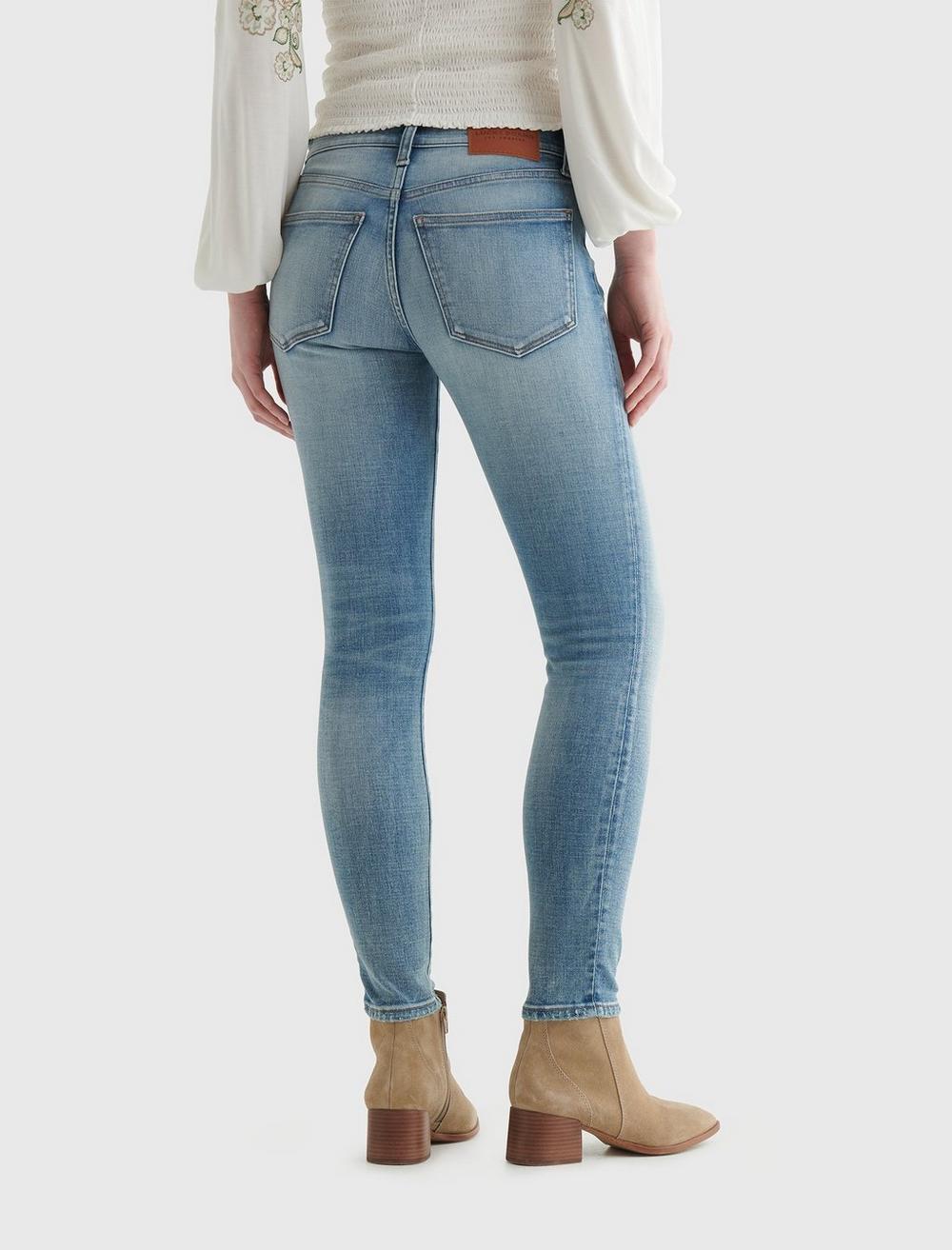 Lucky Brand Womens Mid Rise Ava Slim Straight Jean in Waterville 