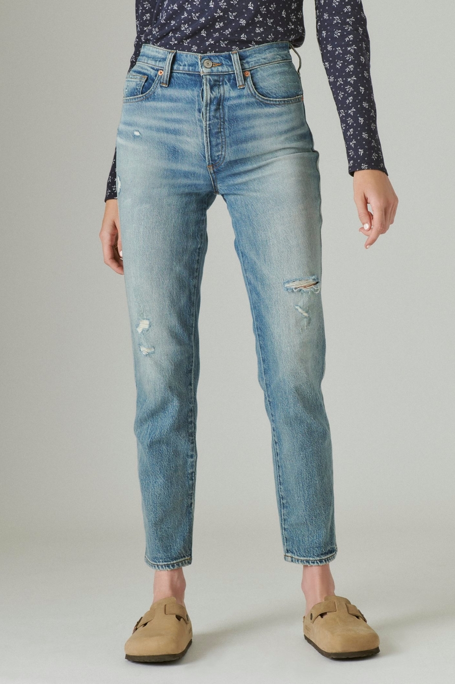 Lucky Brand High Rise Drew Mom - Women's Jeans Denim Pants in Starlet Dest,  Size 35 x 30 - Yahoo Shopping