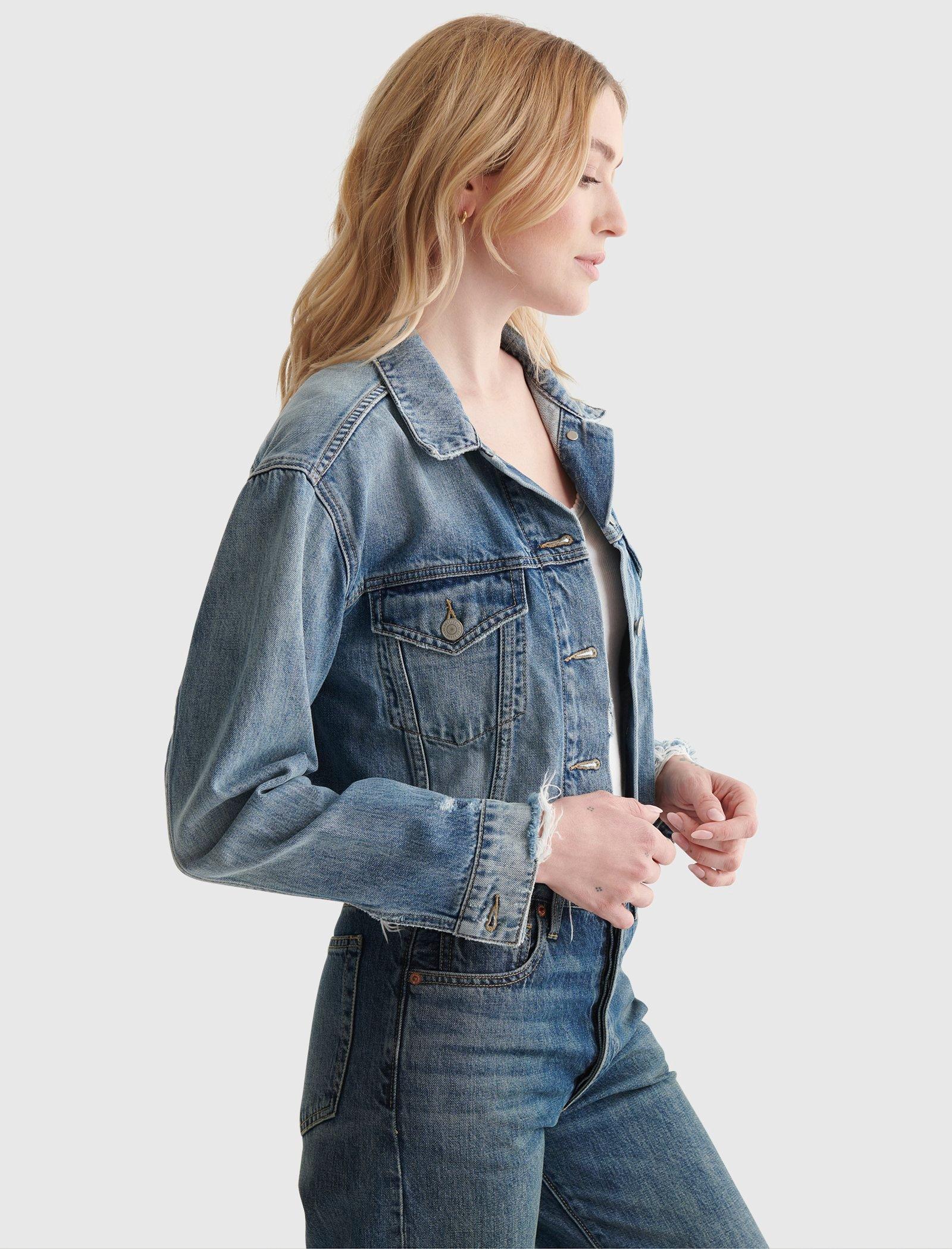 Lucky Brand Remade Denim Trucker Jacket - Women's Coats/Jackets in Bolgart