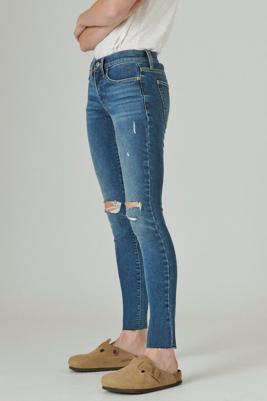 Lucky Brand Women's Mid Rise Embroidered Ava Skinny Jean in Arches
