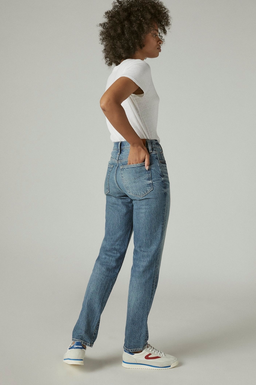LUCKY BRAND Women's Drew High Waist Mom Jeans Sz 14/32A (Ankle Length) Blue  NWT