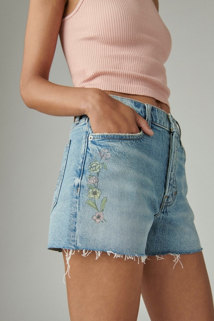 COMVALUE Denim Shorts Women Women's Summer Ripped Denim Jean Shorts Mid Rise Stretchy Casual Short Jeans with Pockets 