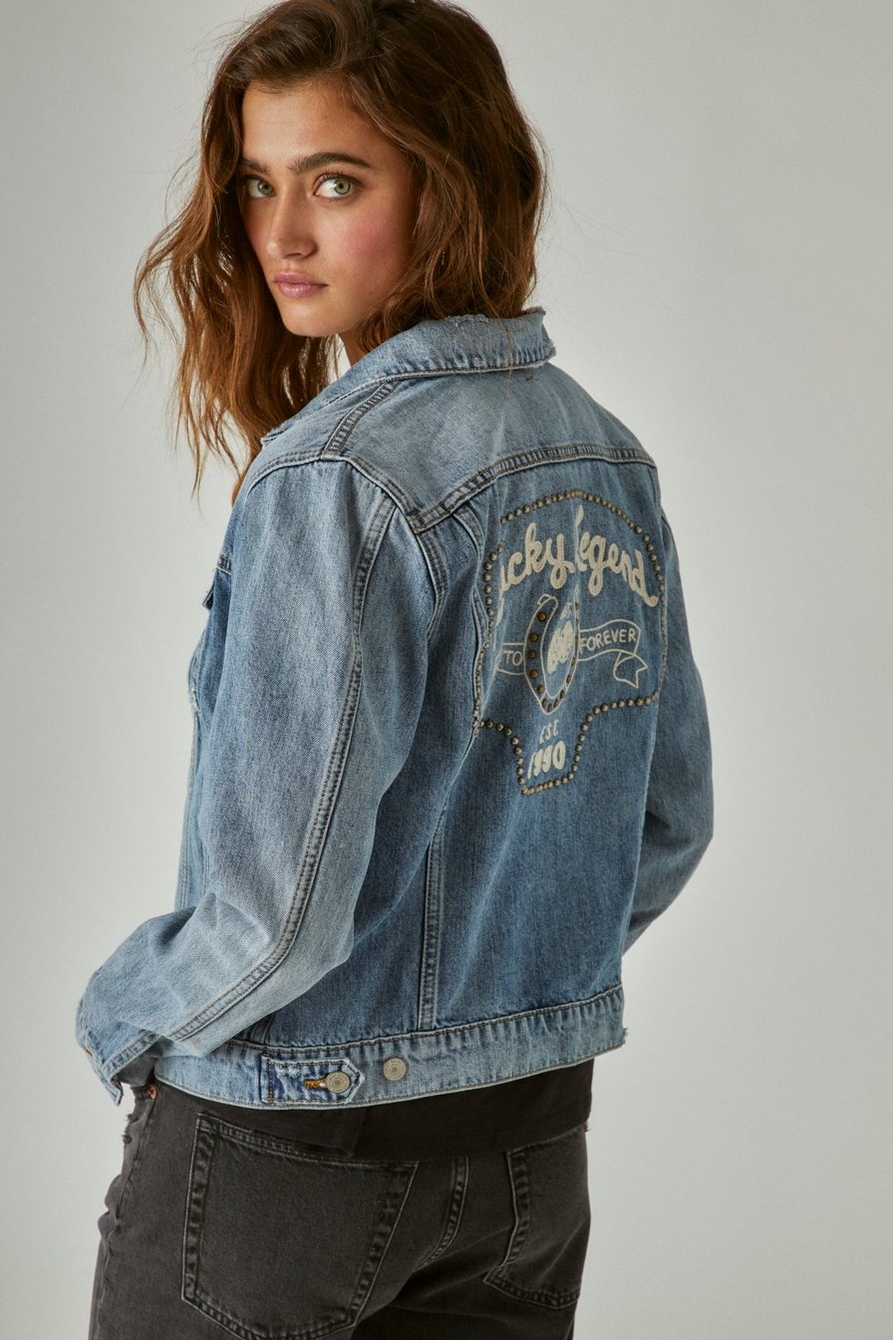 LUCKY LEGEND STUDDED GRAPHIC JACKET
