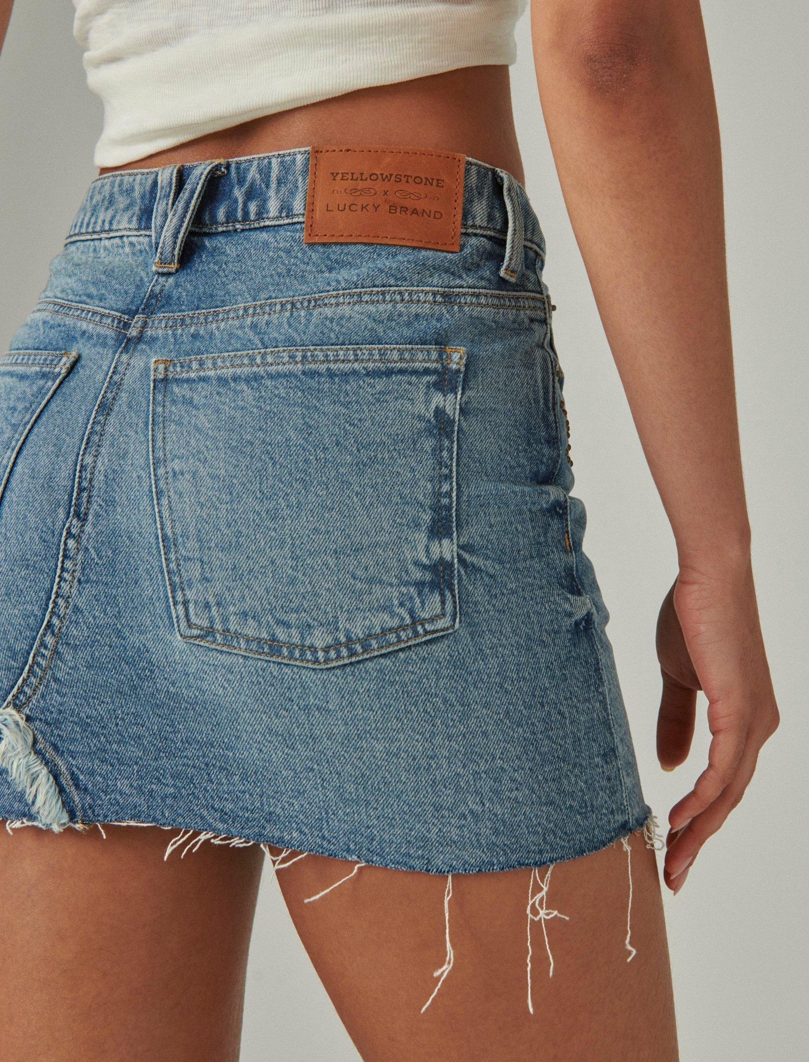 lucky brand denim mini skirt