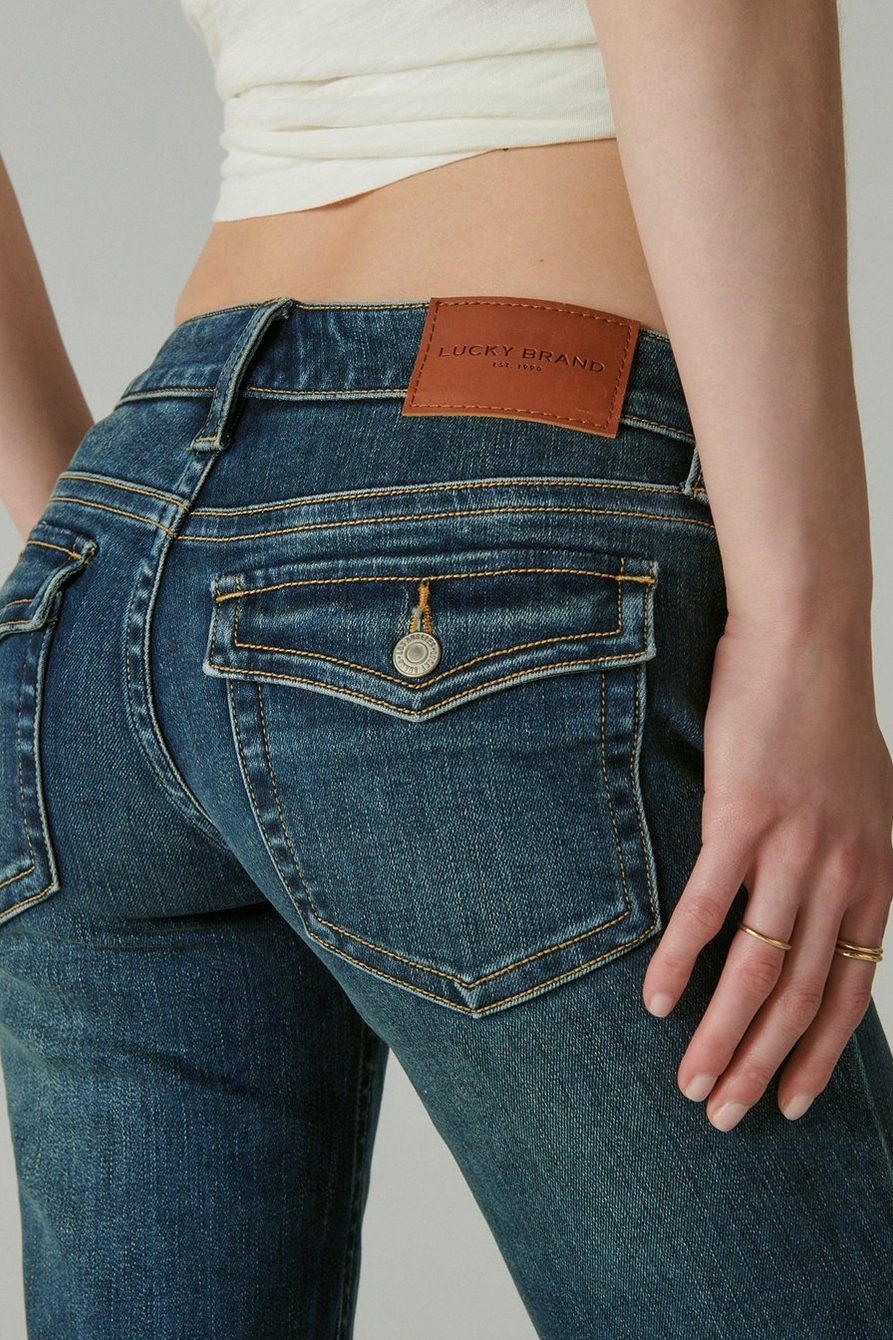 Women's Low-Rise Dark Wash Flare Jeans, Women's Bottoms