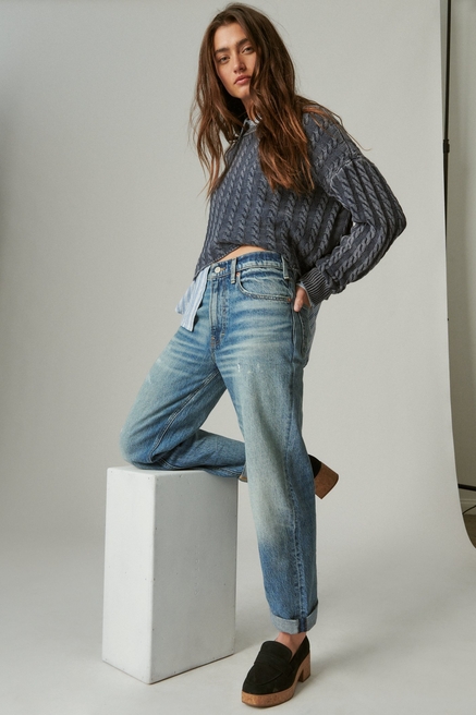 Lucky Brand Calça jeans feminina Lucky Legend cintura alta perna larga