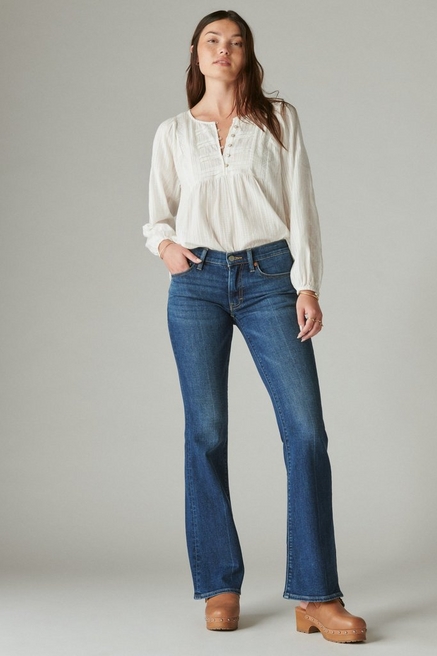 Vintage Lucky Brand Blue Denim Flat Front Flare Mid Rise Jeans Women's -  Shop Thrift KC
