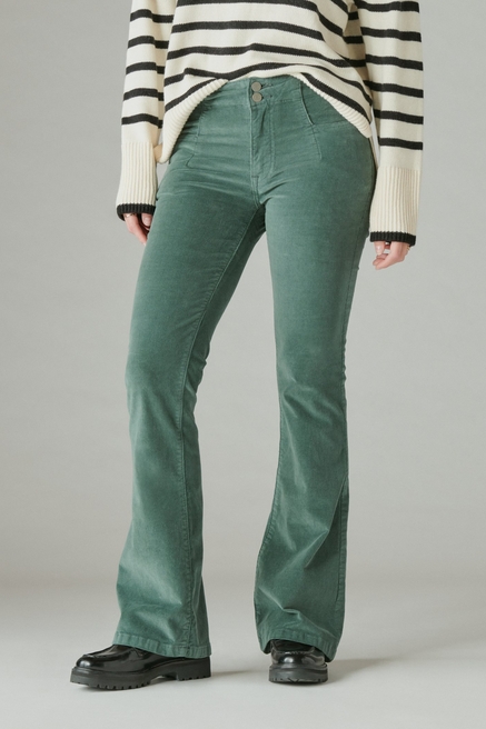 Green High-Rise Flare Jeans