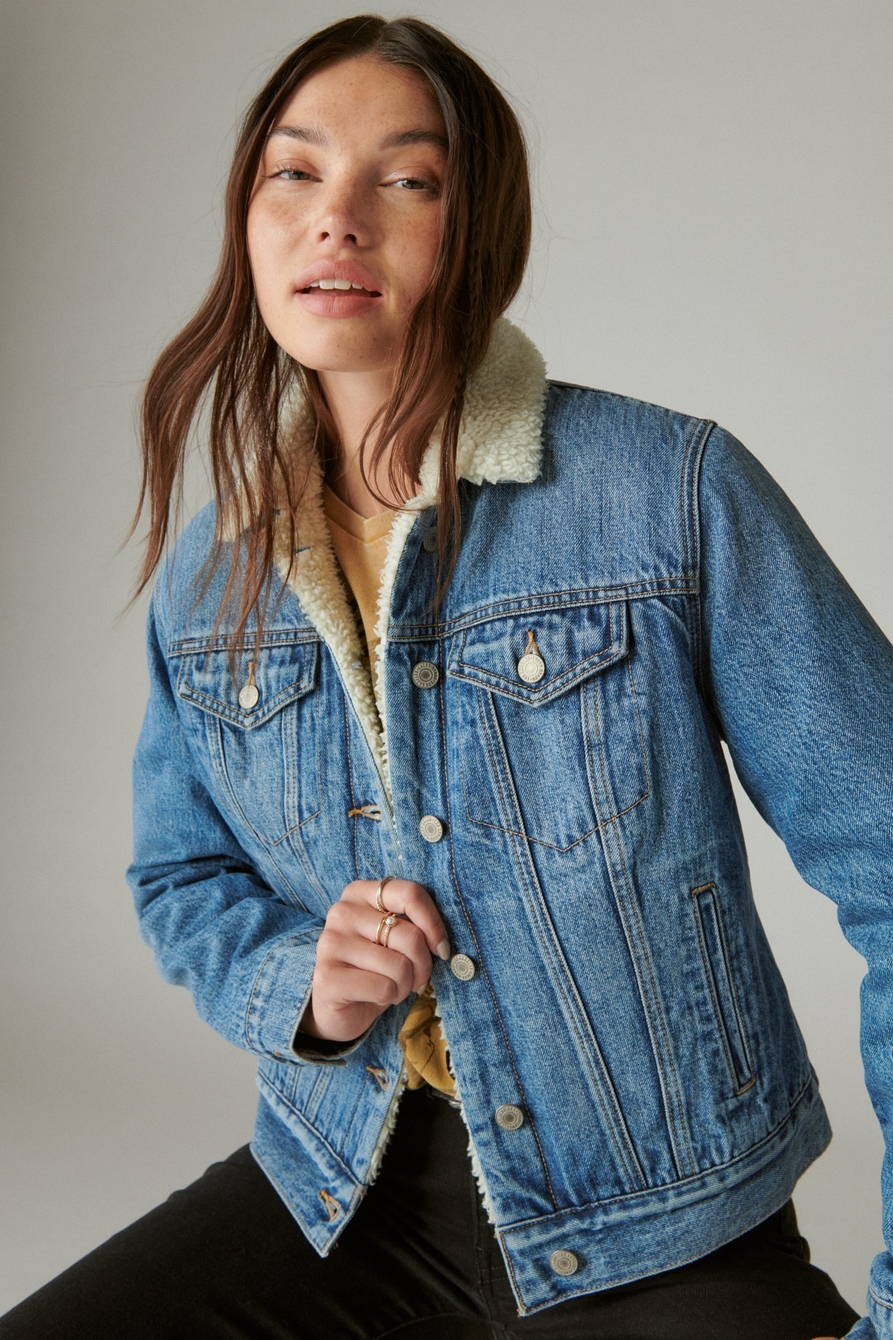 Lucky Brand Remade Denim Trucker Jacket - Women's Coats/Jackets in Bolgart, Buckle