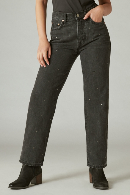 Lucky Brand Calça jeans feminina Lucky Legend cintura alta perna larga