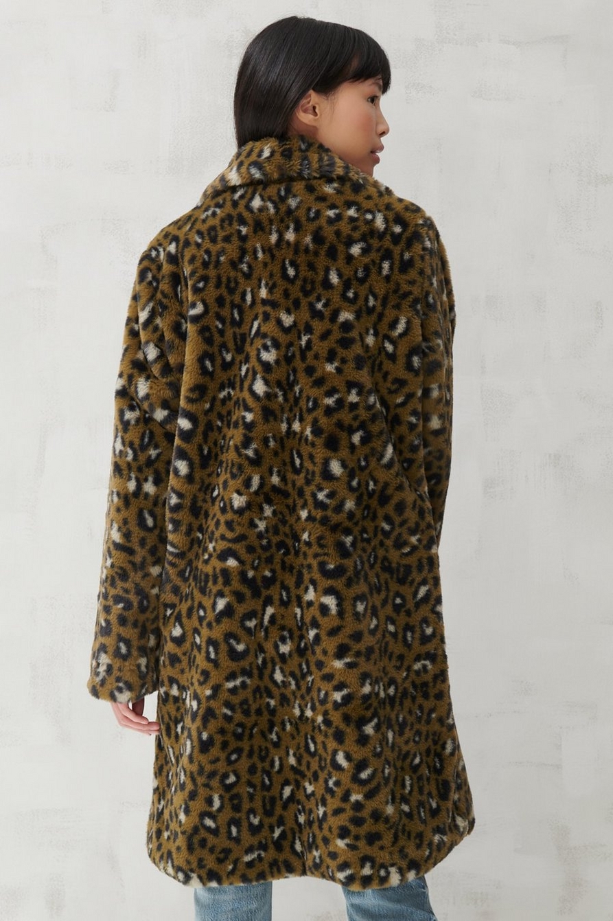 Lucky Brand Leopard-print Faux-fur Coat