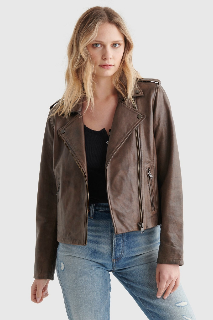 Classic Leather Moto Jacket, image 1