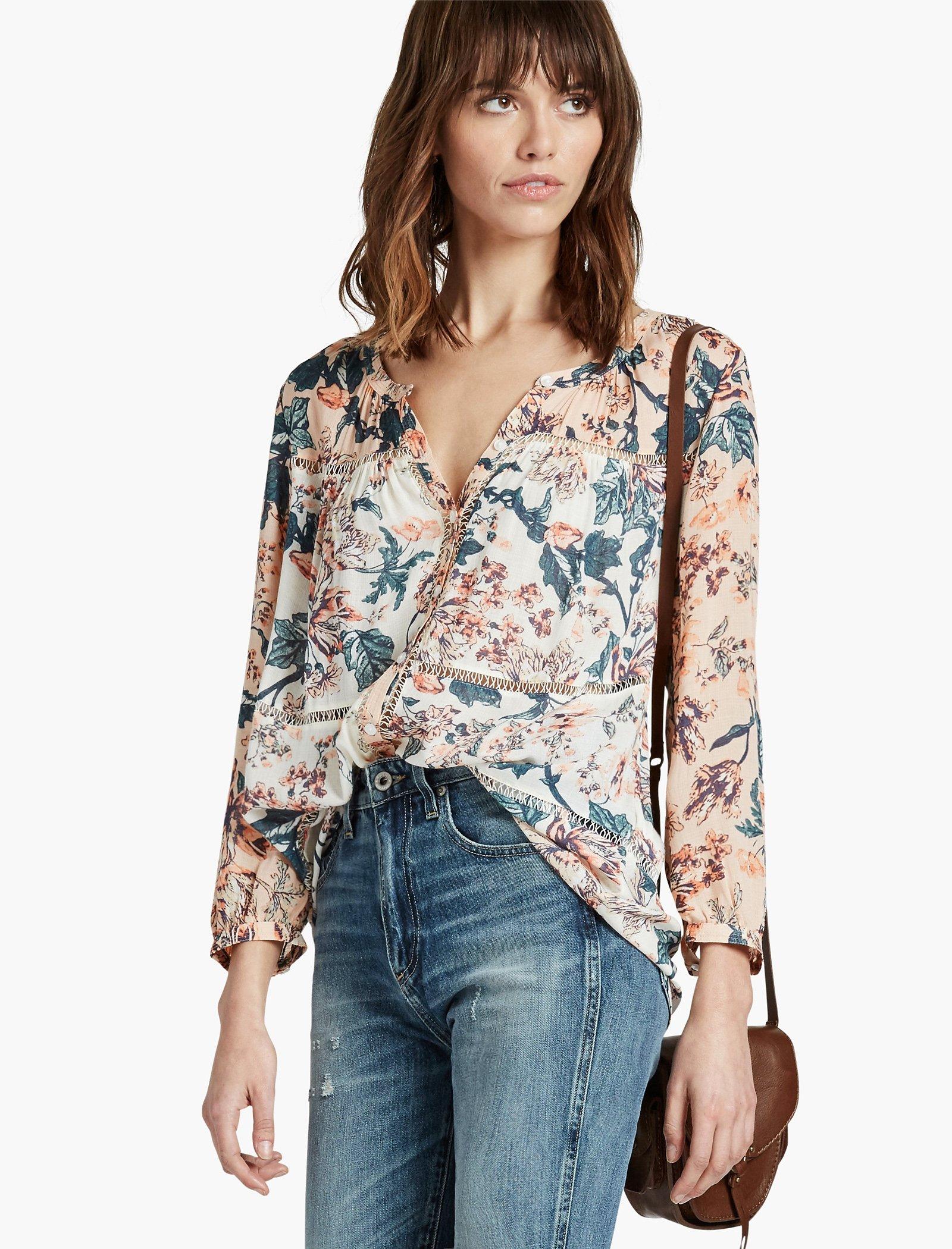 Lucky brand mixed cheap print top