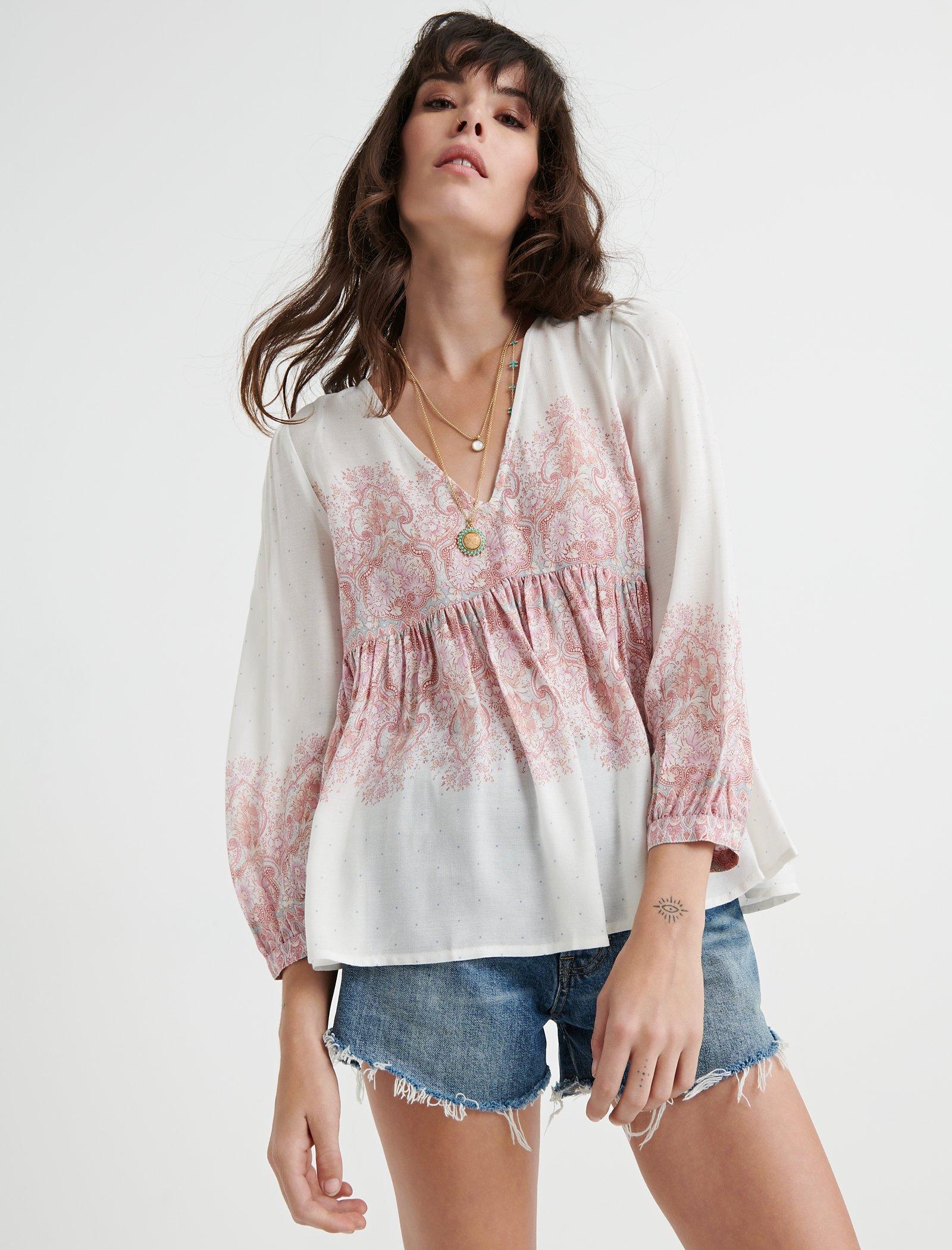 MIXED PAISLEY PRINT TOP | Lucky Brand