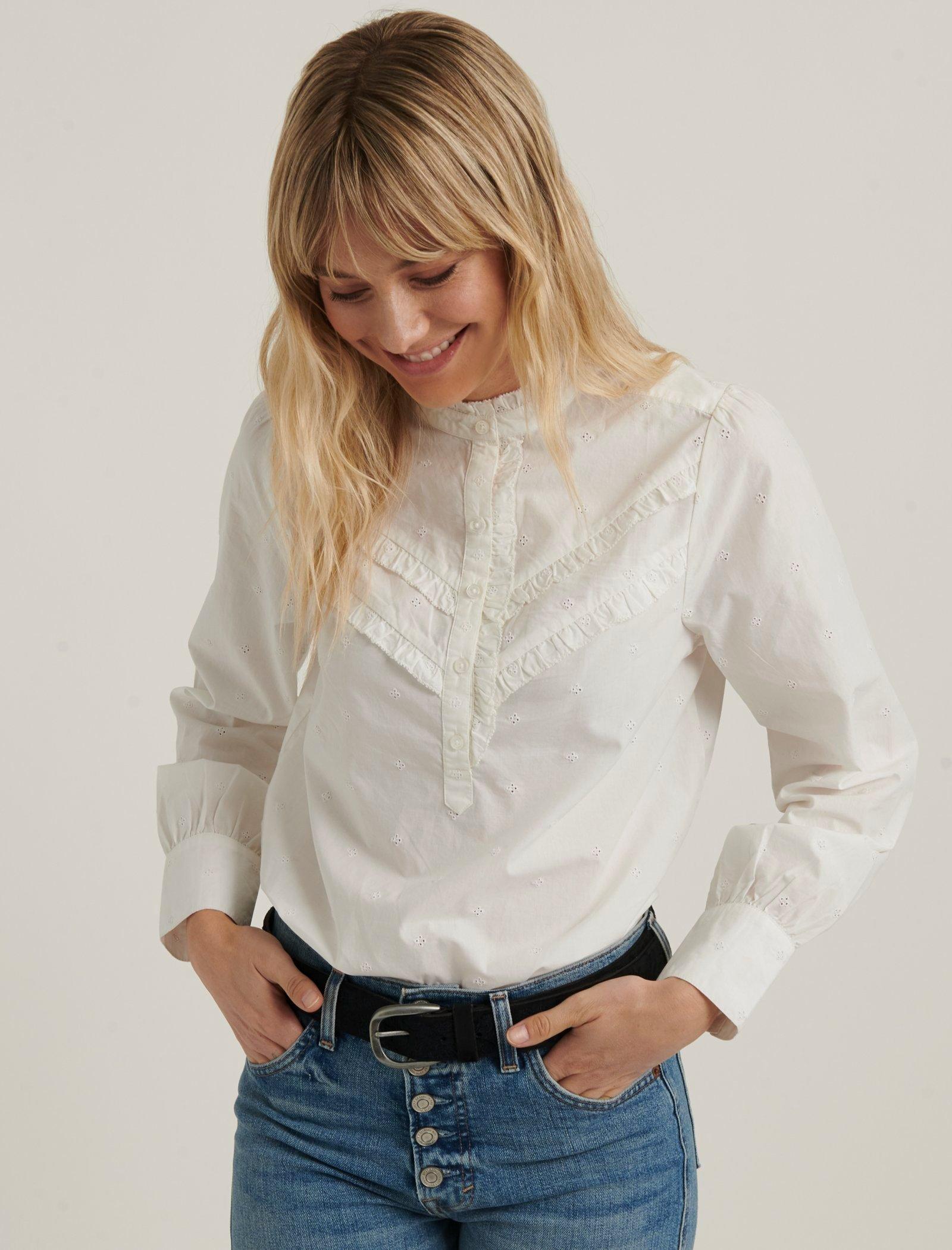 ELSA EMBROIDERED POPOVER TOP | Lucky Brand