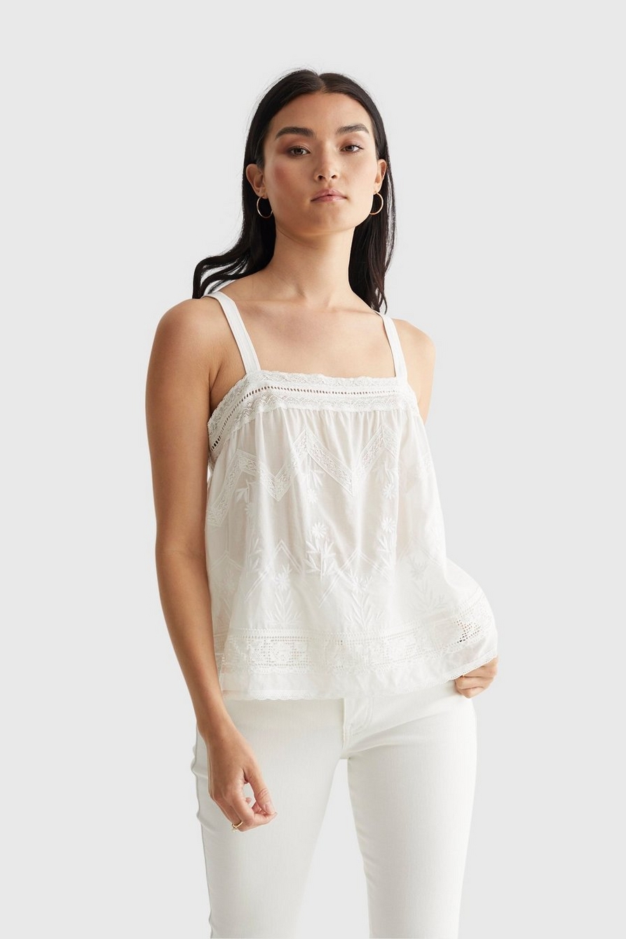 EMBROIDERED WOVEN TANK, image 1