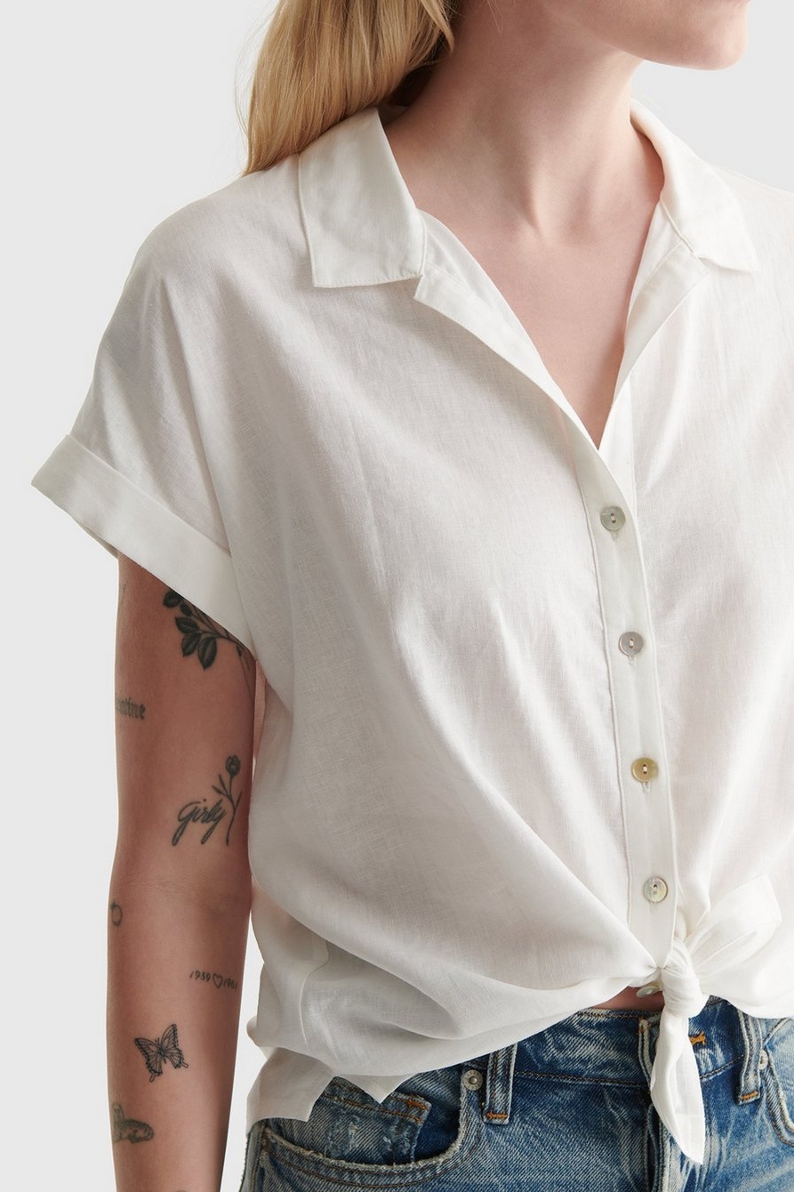 TIE-FRONT SHORT SLEEVE SHIRT, image 5