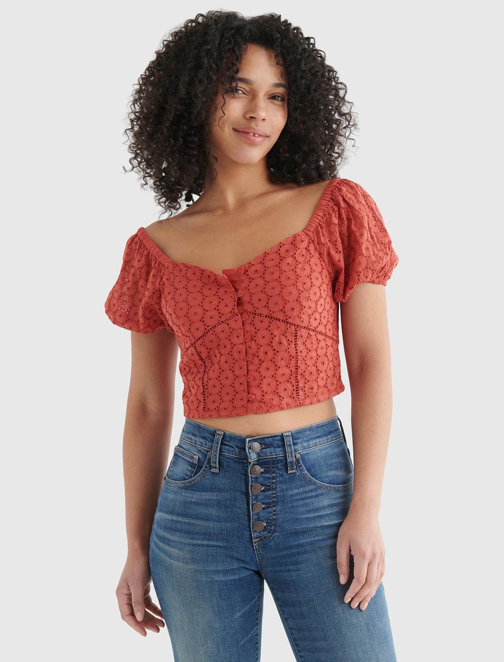 LACE SWEETHEART CROP TOP, image 2