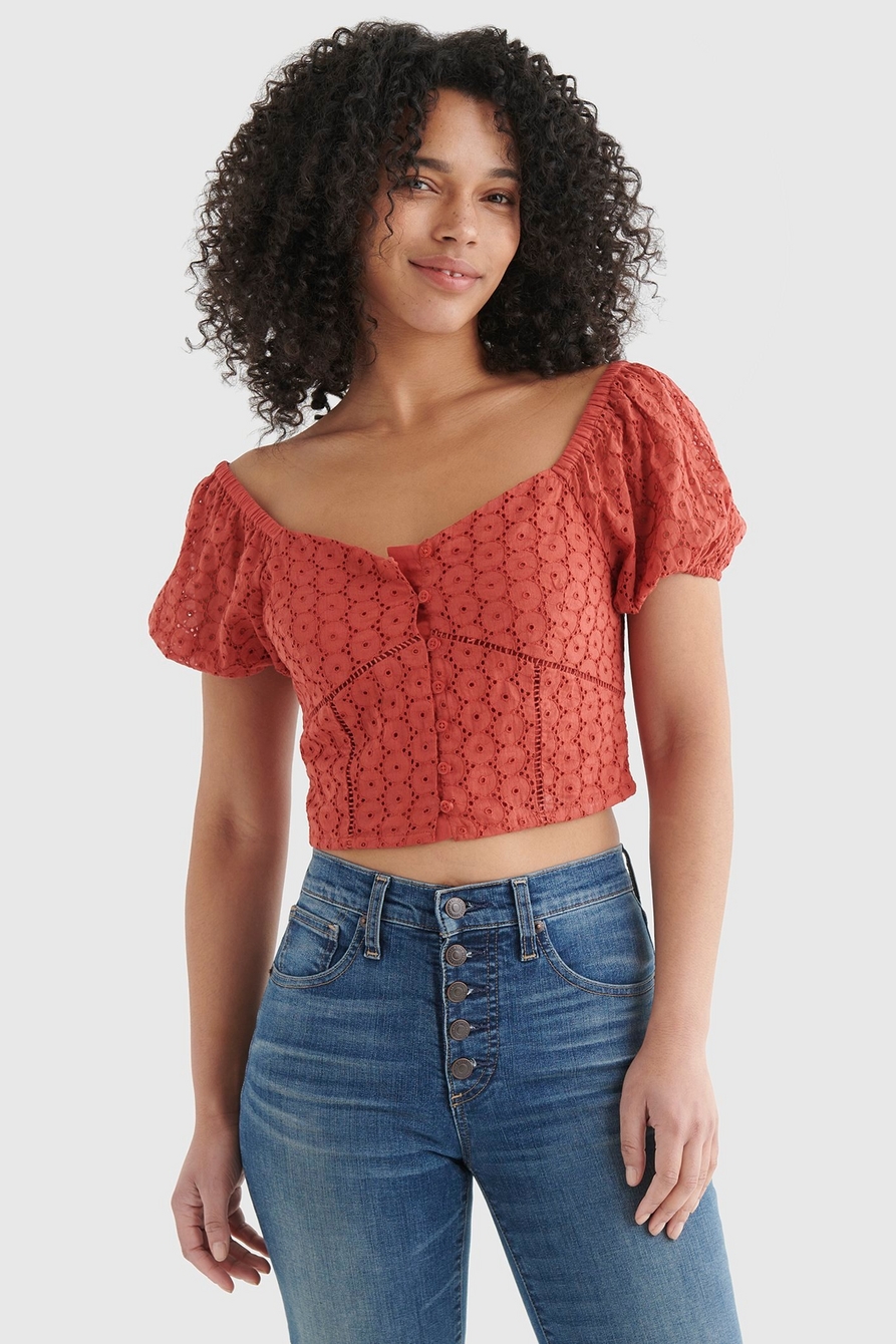 LACE SWEETHEART CROP TOP, image 2