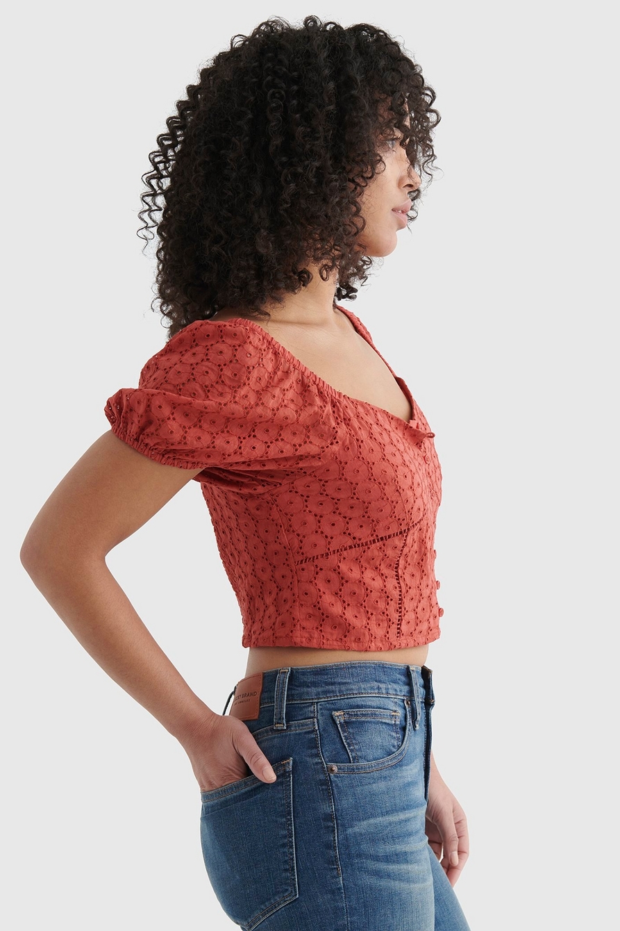 LACE SWEETHEART CROP TOP, image 3