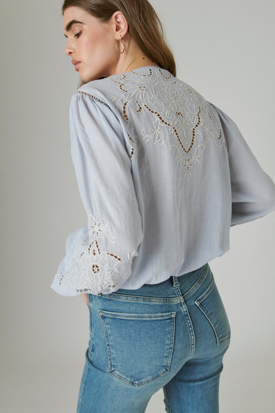 Lucky Brand Women's Lucky Legend Western Embroidered Shirt - ShopStyle Tops
