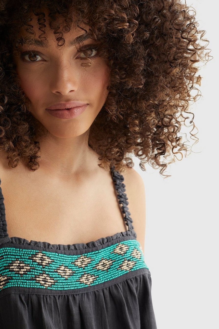 LIMITED EDITION BEADED SQUARE NECK CAMI, image 5
