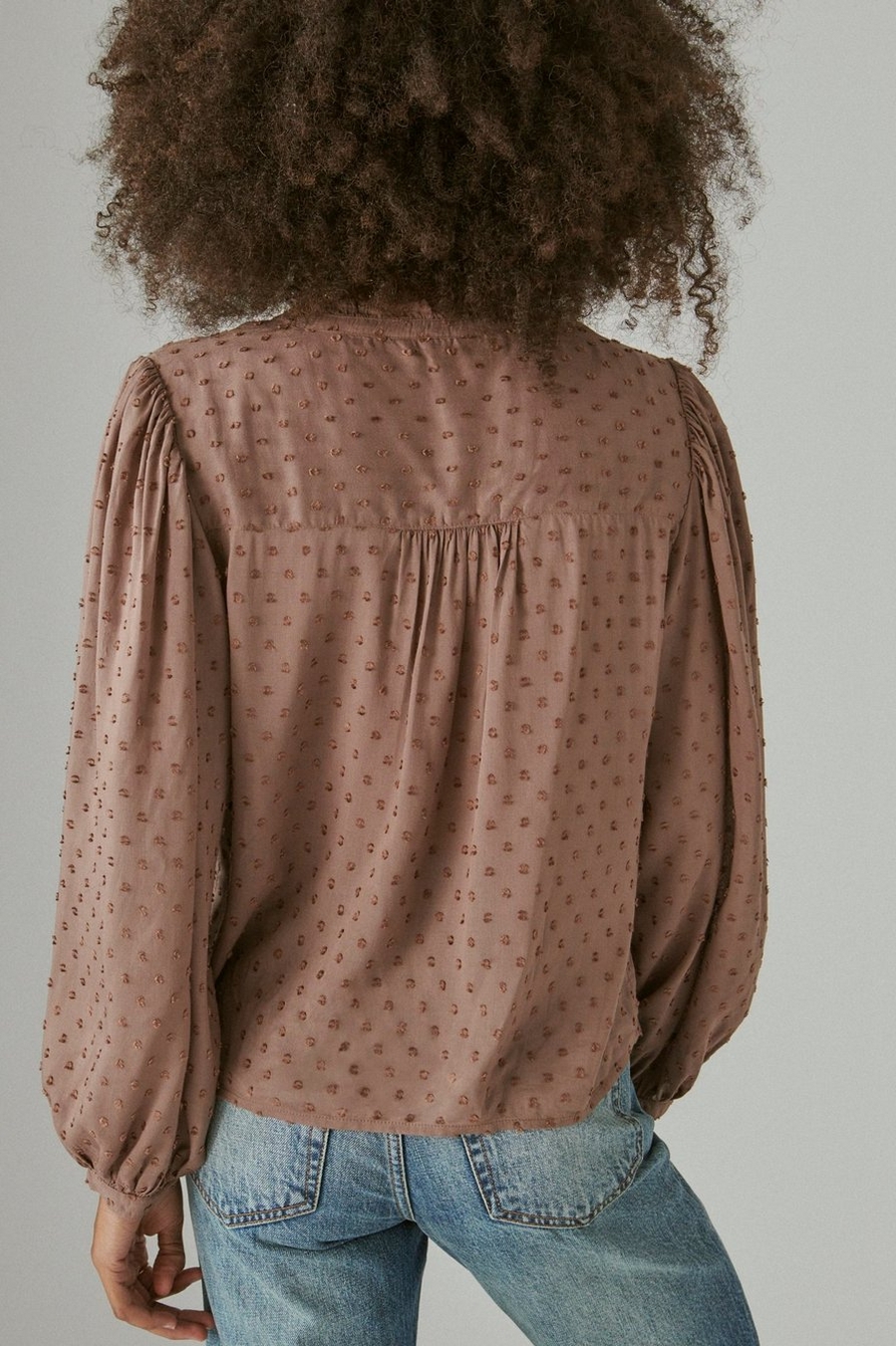 CLIP DOT LONG SLEEVE BUTTON UP BLOUSE, image 4