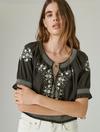 EMBROIDERED SHORT SLEEVE TOP, image 1