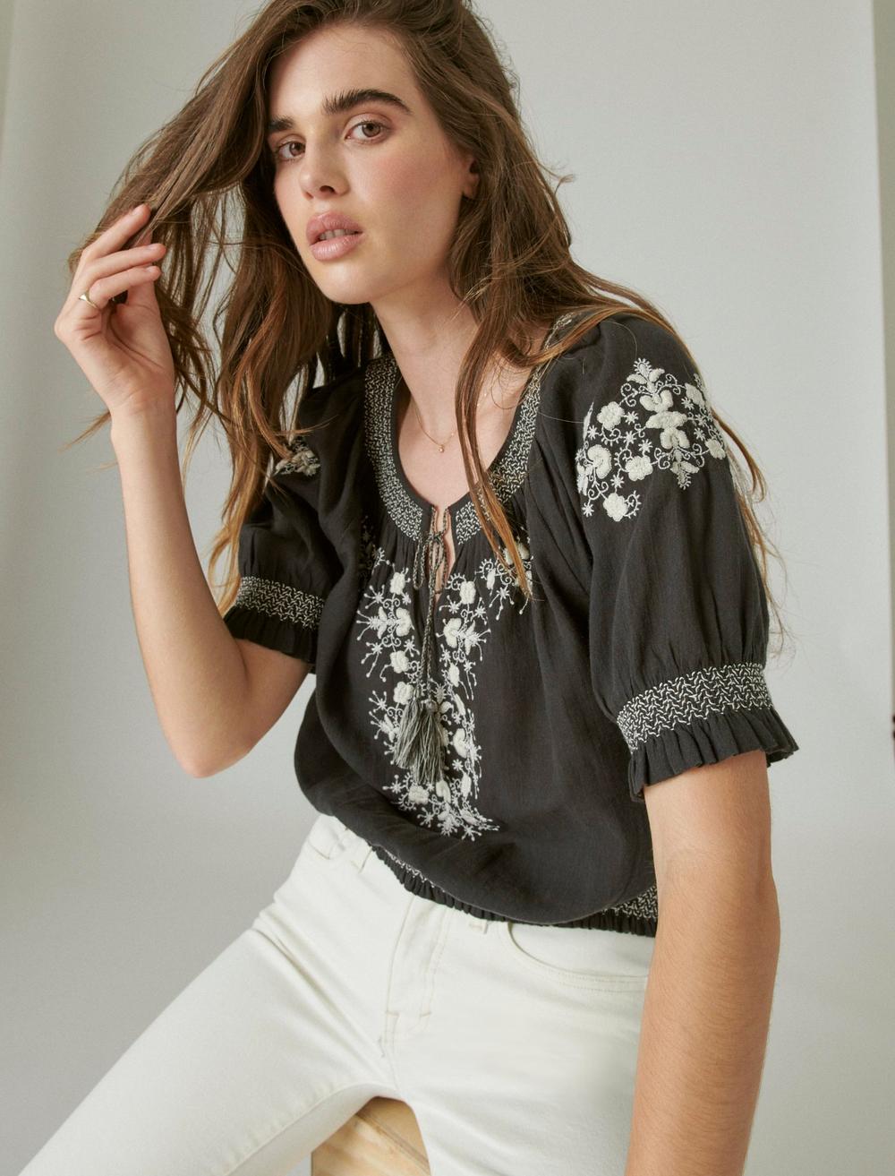 EMBROIDERED SHORT SLEEVE TOP, image 7