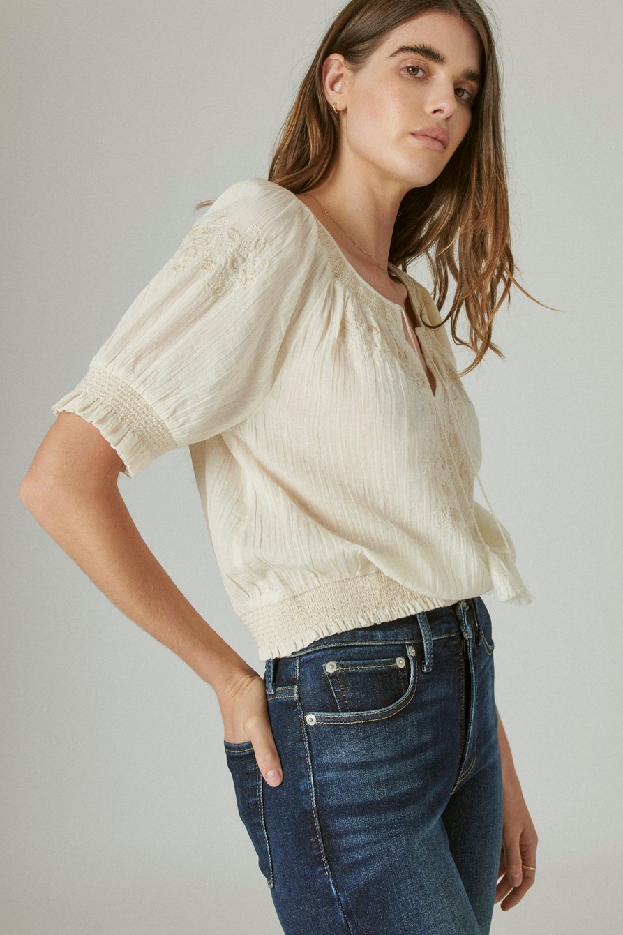 EMBROIDERED SHORT SLEEVE TOP, image 3