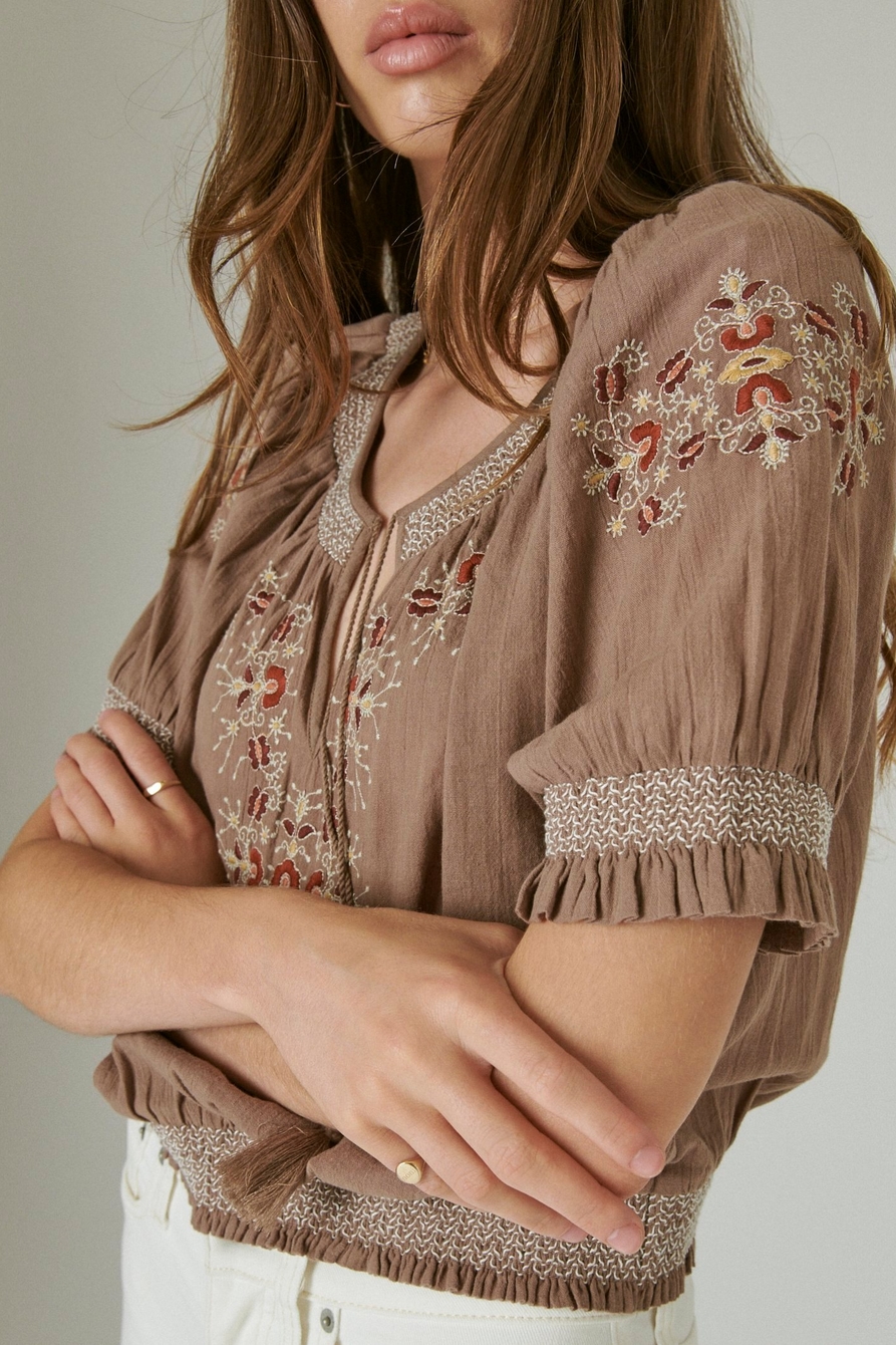 EMBROIDERED SHORT SLEEVE TOP, image 6