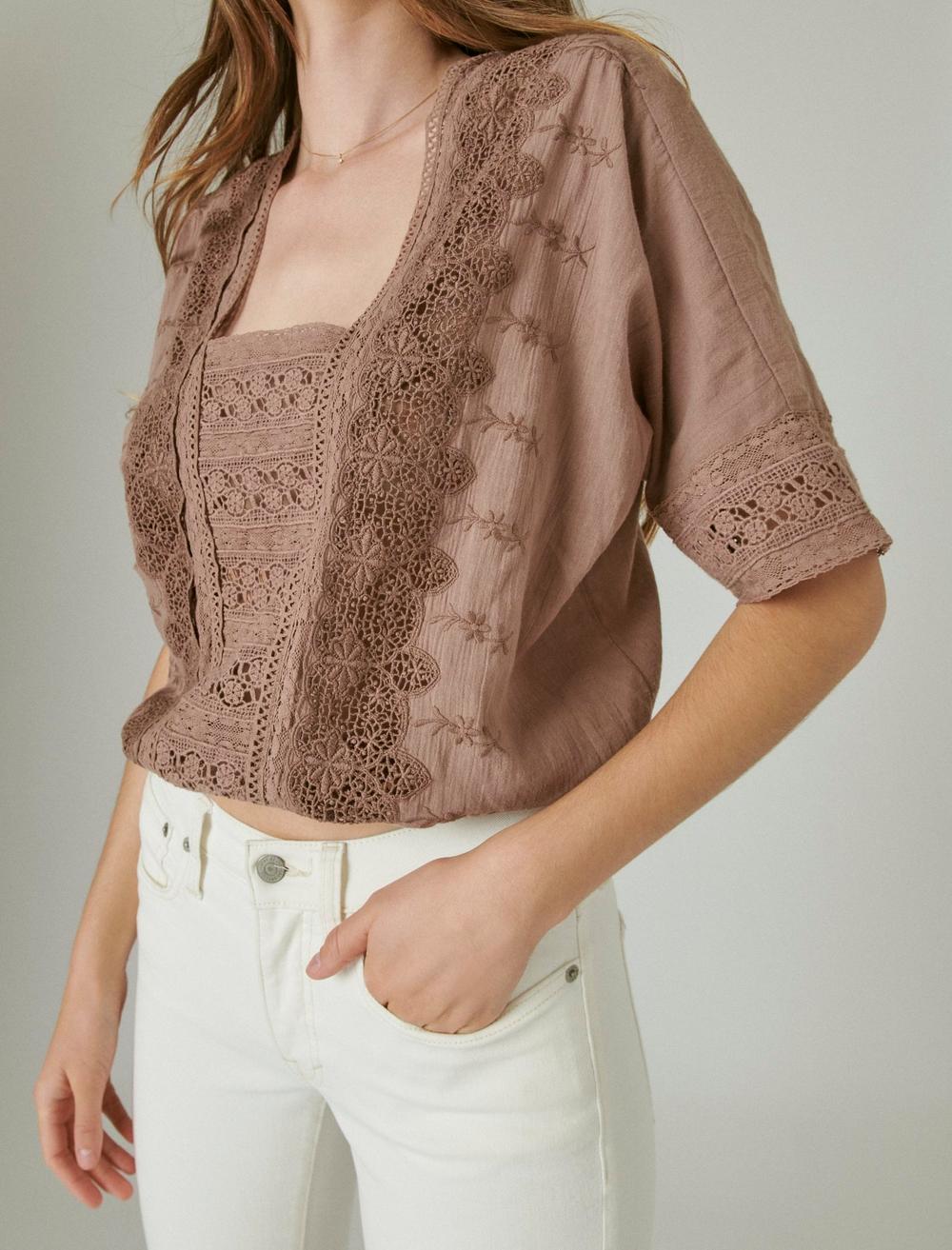 LACE SHORT SLEEVE TOP, image 6