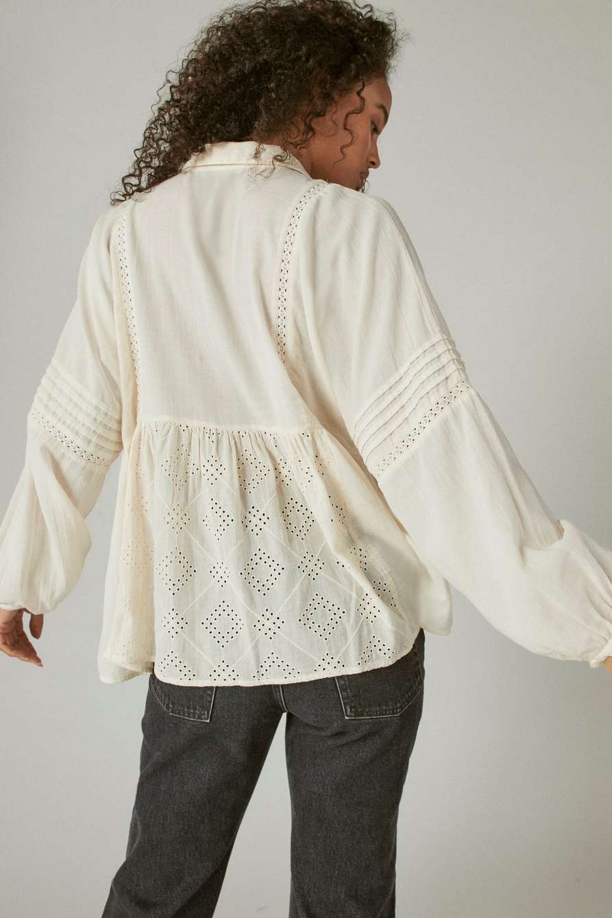 EMBROIDERED LONG SLEEVE BUTTON DOWN TOP, image 4