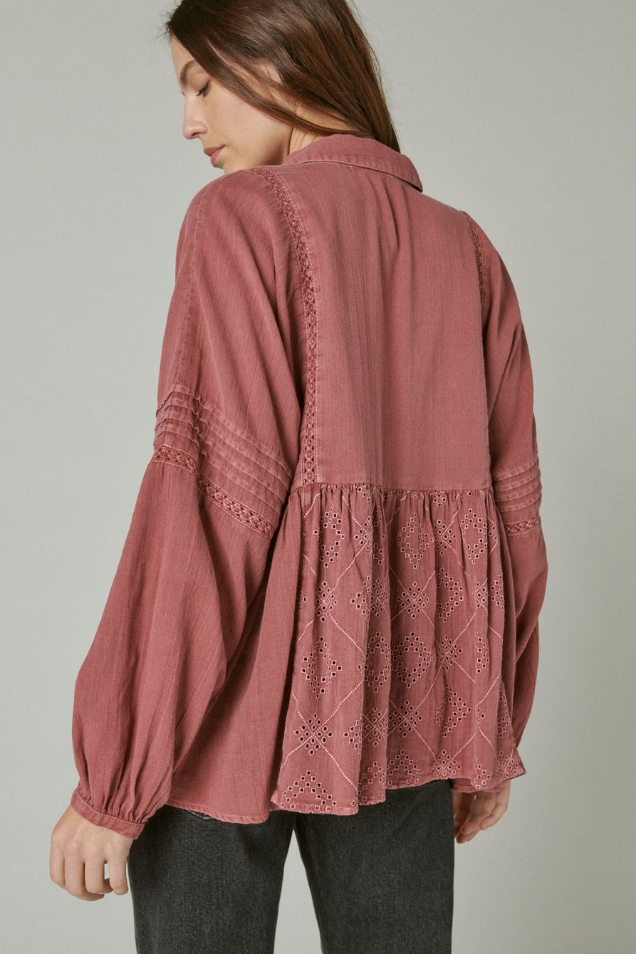 EMBROIDERED LONG SLEEVE BUTTON DOWN TOP, image 4