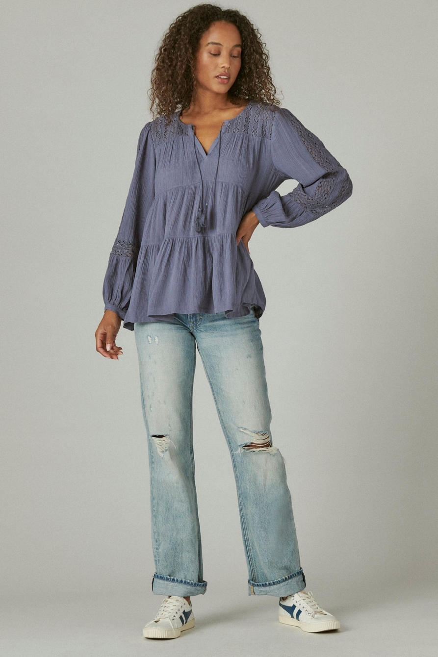 LACE TIERED LONG SLEEVE TOP, image 2