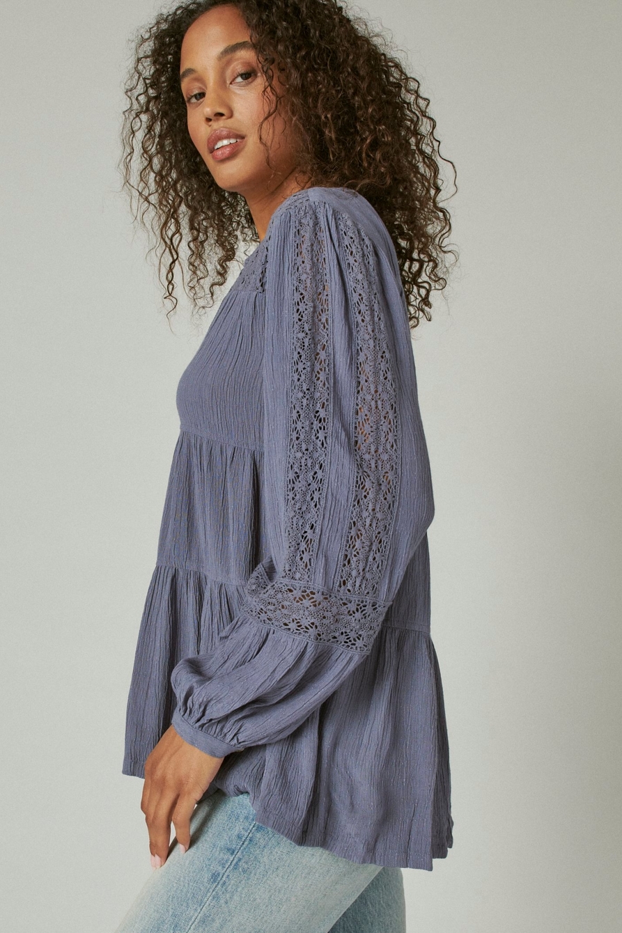 LACE TIERED LONG SLEEVE TOP, image 3