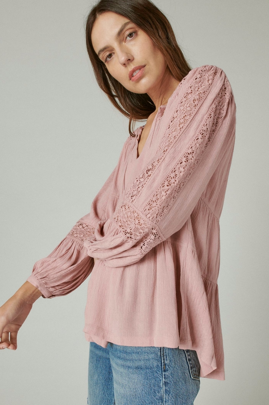 LACE TIERED LONG SLEEVE TOP, image 3