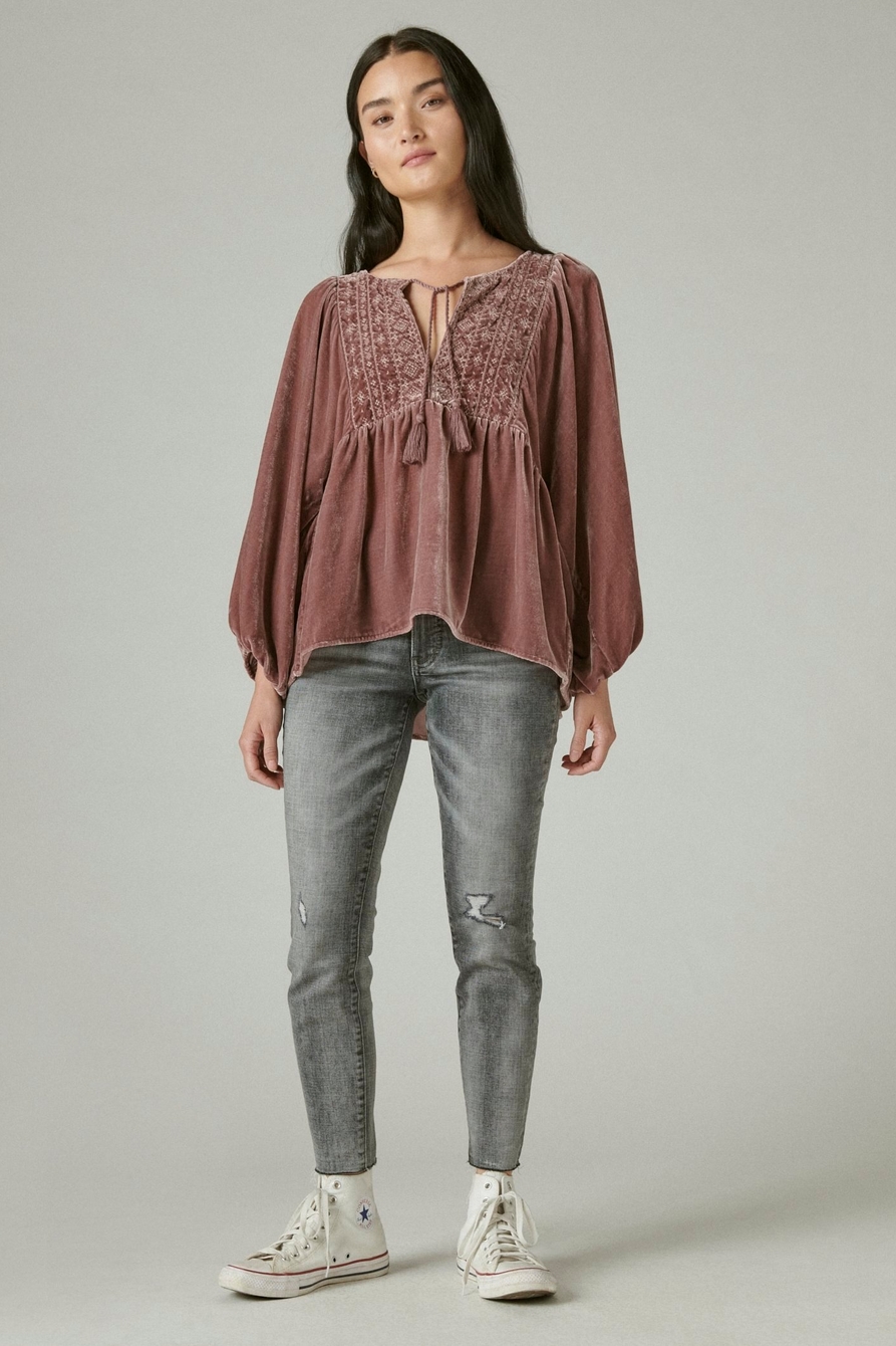 Buy Lucky Brand Women's Allover Embroidered Thermal Top Online at